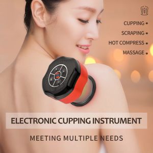 Dispositivos Inteligente Vácuo Cupping Massageador Corpo Guasha Respiração Raspagem Massageador Fisioterapia Compressa Quente Relax Muscle Aliviar Fadiga