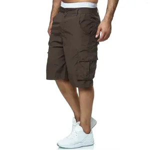 Pantaloncini da uomo Sport Estate Tendenza moda Tinta unita Bottoni con tasche Casual Jogging Elastico in vita da lavoro