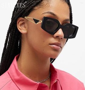 Солнцезащитные очки винтажные квадратные женские дизайнерские металлические очки с вырезом в оправе женские UV400 Eyewear9093327