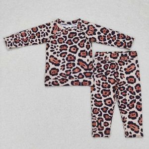 Kläder sätter grossist småbarn barn leopard outfit sömnkläder baby pojke långa ärmar tröjor skjortor barn byxor set pyjamas