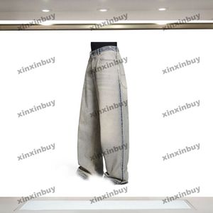 xinxinbuy Men women designer pant paris letter jacquard Spring summer Casual pants Black blue S-2XL