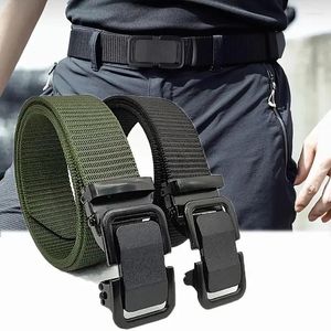 Belts Men's Belt Automatic Canvas Simple And Versatile Outdoor Nylon Click Button Casual Universal Accessories