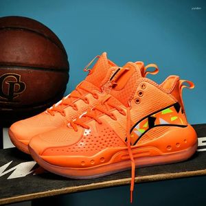 Basketskor 2024 Högkvalitativa män mode orange sneakers dämpning sport icke-halkstövlar man