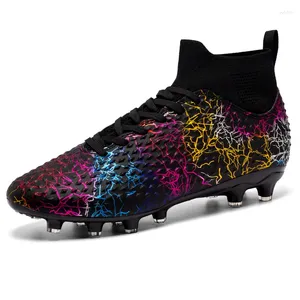 American Football Shoes Men Soccer Colorful Outdoor Male Youth Long Spike Training Ankle Boot Black White Man Sneakers Big Size
