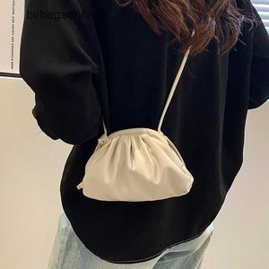 Pouch Bag French niche small bag womens 2024 new fashionable autumn and winter high end crossbody pleated cloud 9K9O