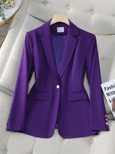 Chegada outono inverno cáqui marinho feminino blazer casaco manga longa único botão escritório senhoras negócios trabalho wear formal jaqueta 240306