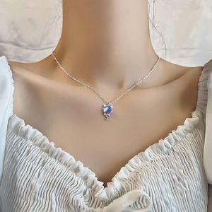Colorful Moonlight Stone Bow Necklace New Trendy