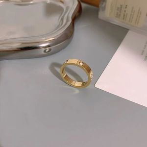 Anel de cristal amor parafuso anel de parafuso masculino anel clássico de luxo jóias femininas liga aço inoxidável Gold Gold Gold Silver Rose nunca desaparece sem alergia
