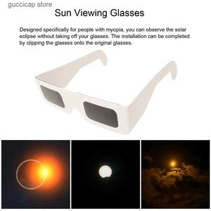 Solglasögon pappersglasögon 10/20/50 datorer Solen Eclipse Glasögon Säkerhetsvisningsblock för skadligt UV Lätt unisex Y240318