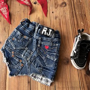 Mode flickor denim kjol barn fickor oregelbundna kanter cowboy kjol 2024 vårbarn lapptäcke casual jeans kort kjol s1218