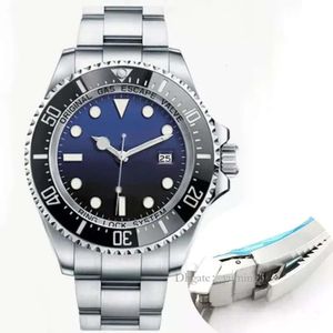 Relógios 44mm Deep Cerâmica Bezel Sea-dweller Hardlex Aço Inoxidável Glide Lock Fecho Sólido Automático Mecânico Mens Master Watch Relógios de Pulso