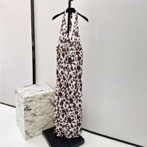 Womens Dress USA Fashion Brand Silk Floral Printed Sleeveless Halter Midi Dress