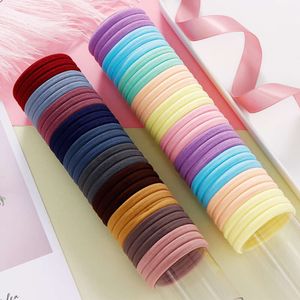 100 st/set Women Girls 4.0 cm Colorful Nylon Elastic Hairbands Ponytail Hold Hair Tie Rubber Bands Scrunchie Wholesale