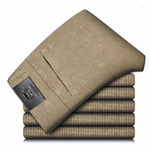 Men's Pants Men Corduroy Fabric Keeps Warm Comfortable Soft Casual Business Office Male Trousers Khaki Apricot Black Blue