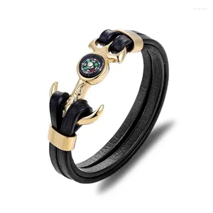 Charm Bracelets Creative Compass Outdoor Sports Fashion Bracelet Titanium Steel Anchor Men's High-end Tide Jewelry