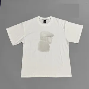 Men's T-skjortor 2024 nummer nio slogan skiss tryckt kortärmad t-shirt vintage ren bomull TX1049