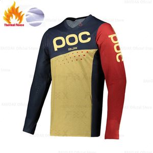 Raudax Poc Winter Thermal Fleece Motocross Jersey Downhill Bike Shirt Cycling Maillot Ciclismo Hombre Wear 240314