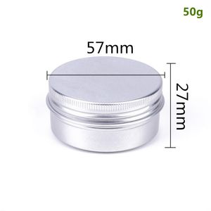 50ml Accessories Empty Silver Aluminum Containers Jars Bottle 1.76oz Cosmetic DAB Tool Storage Wax Metal Tin Cans Balm Bottle Cases