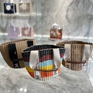 Grande sacola de compras designer de moda arborizada ráfia sacola homens e mulheres Chioe Cloe bolsa de palha tecida sacos de balde com letras verão praia bolso