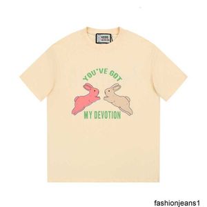 検証済みバージョン修正版ラグジュアリーファッションブランドラビットhaレターフロントアンドバック印刷された男女のための半袖Tシャツ夏夏のオリジナル品質カテゴリ