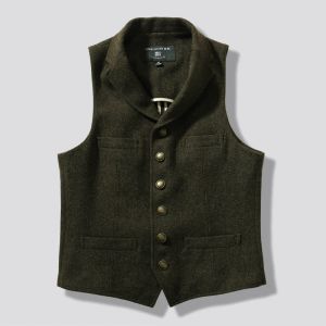 Coletes terno colete para homens tweed lã verde fino ajuste senhores elegante colete vintage américa gilet