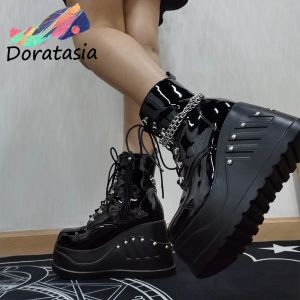 Boots Brand Punk Goth Platform Motorcycle Boots КИНГИЯ ЖЕНЩИНА ОБУЧЕНИЯ