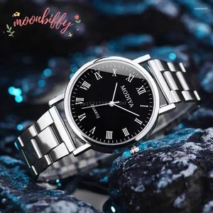 Wristwatches Fashion Women's Watches Alloy Band Women Watch Roman Scale Luxury Quartz Silver Lady Dress Clock