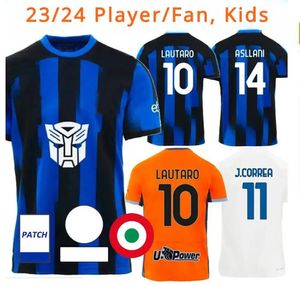 23 24 International Lukaku Soccer Jerseys Barella Correa Inters Milans Giroud Lautaro Milans Theo Brahim Milansフットボールシャツユニフォーム男性キッズキットセット