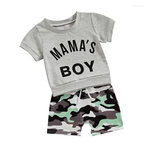 Clothing Sets Toddler Boy Summer Clothes Mamas Short Set Letter Print Sleeve T-shirt Baby Camo Shorts 2pcs