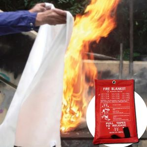 Cobertor à prova de fogo de emergência de 1*1M, adequado para uso ao ar livre, casa e cozinha, escola, lareira, churrasqueira, carro, escritório