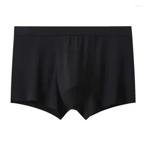 Cuecas masculinas cintura média grande solta sólida respirável shorts de canto plano calcinha lingerie