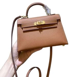 24SS 7A Wysokiej jakości damska brązowa brązowa 28 -cm torba na ramię Crossbody Wessenger Cowhide skórzane ramię moda torba na torbę pełnoziarnistą