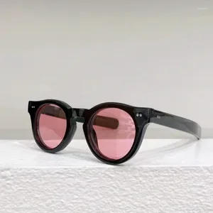 Güneş gözlükleri şık premium asetat yuvarlak optik reçeteli tasarımcı açık havada stil erkek kadın kişilik gözlükleri yüksek kalite