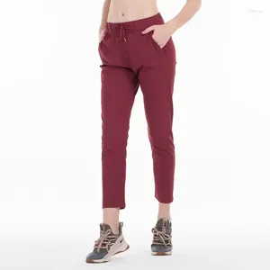 Abiti da uomo LU Leggings da corsa per allenamento da donna Tessuto elasticizzato a 4 vie Pantaloni da yoga di qualità eccellente Collant sportivi da palestra all'aperto