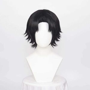 合成ウィッグCcutooメンズブラックシンセティックキャプテンChrollo Lucilfer Wigsショートコスプレコスチュームウィッグハロウィーンパーティープレイ240318