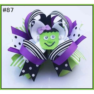 Hot Selling Halloween Bow Clips, Popular Handmade Woven Ribbon Fabric Hair Accessories Headwear 1-325