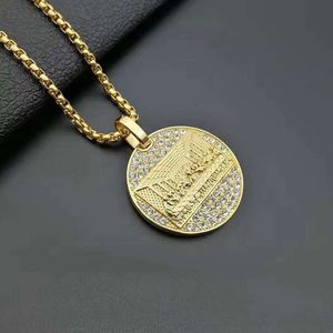 1pc 4MM Tennis Chain Necklace, Last Supper Of Jesus With His Disciples Pattern Pendant Necklace, For Men