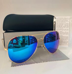 YRMY NOWOŚĆ 2020 RAY Aviators Vintage Okulary przeciwsłoneczne Pilot Mężczyźni Kobiety 58 mm 62 mm Bans Uv400 Polaryzowane opaska lustro szklane ben słoneczne okulary wit1218610