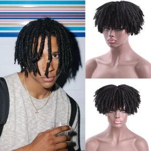 Peruklar Silike Sentetik Topper El yapımı Dread Kilit Saç Topper Wig 27613 Ombre Dread Kilitler Erkek Kadınlar İçin Yumuşak Kısa Peruk Dreads