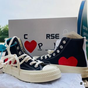 Low Commes des Garcons x 1970-tal All Star Canvas Shoes Designer Women Mens Classic 70 Chucks Taylors Multi-Heart High Top Vintage Flat Trainers Casual Sneakers