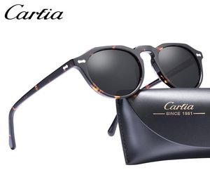 Carfia Gregory Peck Polarized Sunglassesクラシックブランドデザイナーヴィンテージサングラス男性