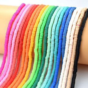 RICHRAIN Round and Flat Polymer Clay Spacer for Bohemian Bracelet, 6 mm, 40 cm, 310 Beads, 1 Strand