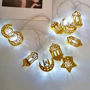 Cordas LED String Lamp Elegante Ramadan Eid Luzes com Lua Star Lanternas Bateria Alimentado Ultra-Brilhante para Festa Festiva