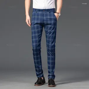 Men's Pants Trousers Fashion Business Classic Stripe Plaid Black Solid Color Trouser High Quality Formal Suit Male 30-38