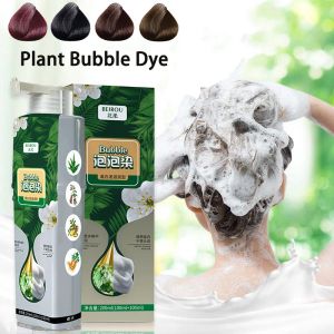 Ferramentas bolha tintura de cabelo planta essência cor do cabelo creme tintura de cabelo shampoo não prejudica o couro cabeludo e o cabelo fórmula botânica permanente