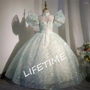 Girl Dresses Cute Appliques Tiered Lace Ball Gown Flower For Wedding First Communion Kids Birthday Party 2024