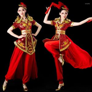 Stage Wear Drumming Clothing Female Chinese Style Festive Percussion Water Drum Dance National Opening Yangko Dancing Dress