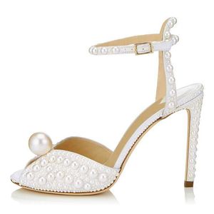 Non-Brand Handmade Customized Pearl HBP Sandals Designer High Quality Fashion Wedding Dress Shoes Ladies Heels