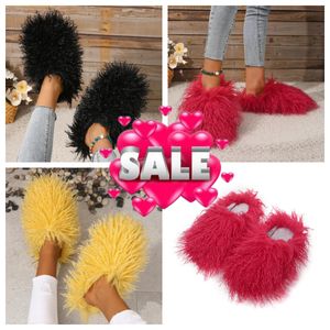 2024 Top quality New Slippers womens furry slides sandals fur pink fluffy flat sandal indoor shoes slippers GAI loiw price