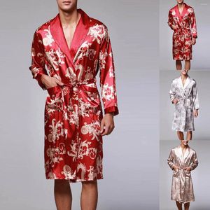 Men's Sleepwear Pajamas For Men Cotton 17 Pieces Mens Fashion Casual Pattern Lace Up Long Sleeve Thin Bathrobe